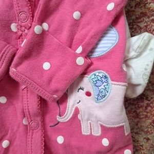 Bundle of Newborn Footie Pajamas - Baby Girl Pajamas - Pink Polka Dot PJS